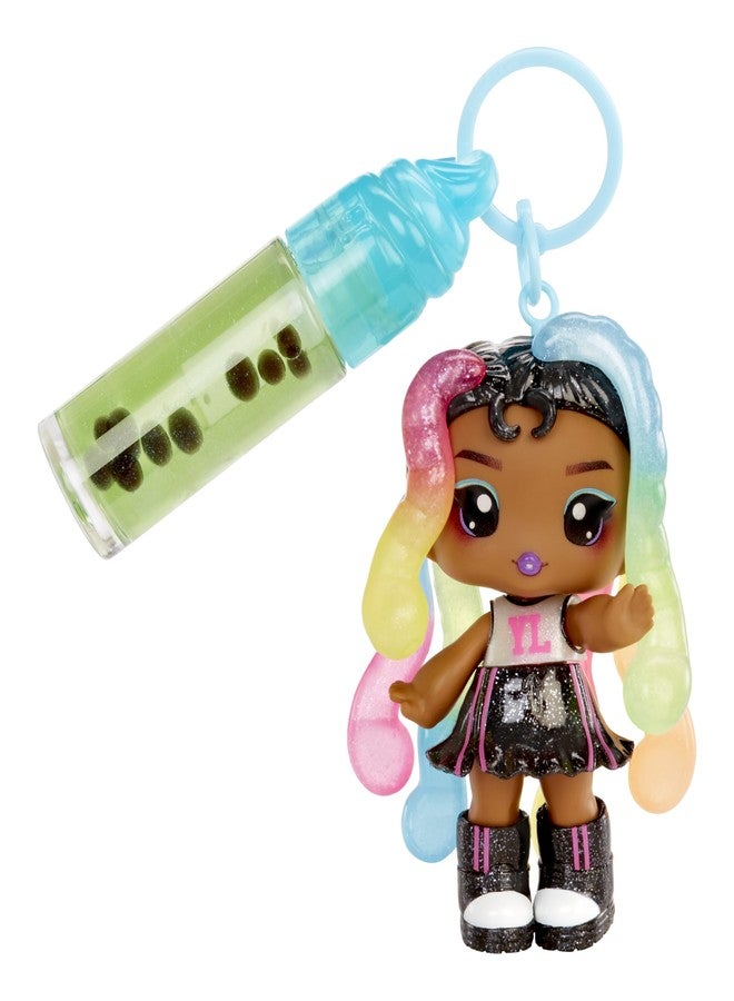 Yummiland Lip Gloss Doll: Sour Sweeties - Sasha Sourworms Includes DIY Lip Gloss + Removable Keychain, Cosmetic Play, Collectible, Ages 4+ - Image 4